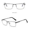 Men Square Metal Large Frame Reading Presbyopia Glasses Business Eyewear