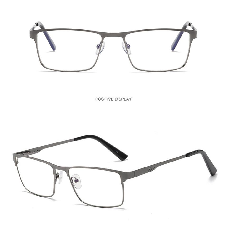 Men Square Metal Large Frame Reading Presbyopia Glasses Business Eyewear