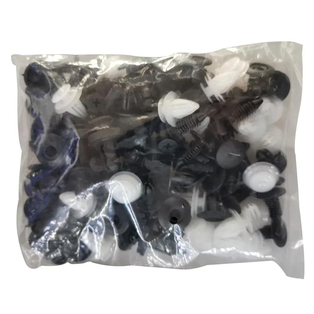 100pcs Auto Fastener Clip Car Fender Push Retainer Pin Rivet Bumper for Door Trim Panel Retainer Black White for All Car