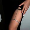 Sexy Shiny Rhinestone Elastic Band Leg Chains for Women Summer Bikini Adjustable Bandage Thigh Chain Nightclub Body Jewelry New