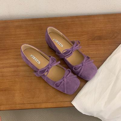 Французские туфли-балетки на скрытой платформе с двойным бантом, женские, весна-осень 2025, новые туфли на ремешке с юбкой