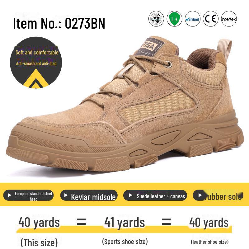 Мужская защитная обувь: Прочный, ударопрочный и антипрокольный, удобный, модный, идеально подходит для строительных площадок