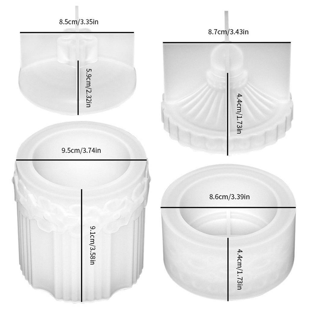 Jar Molds Storage Box Silicone Molds Lace Jewelry Box Epoxys Resin Moulds Container Molds for DIY Art Crafts Making