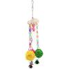 Colorful Parrot Rattan Ball Swing with Bell Sound Playing Chewing Toys