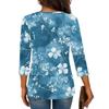 3/4 Sleeve Shirts For Women  Print Graphic Tees Blouses Casual Plus Size Basic Tops Pullover
