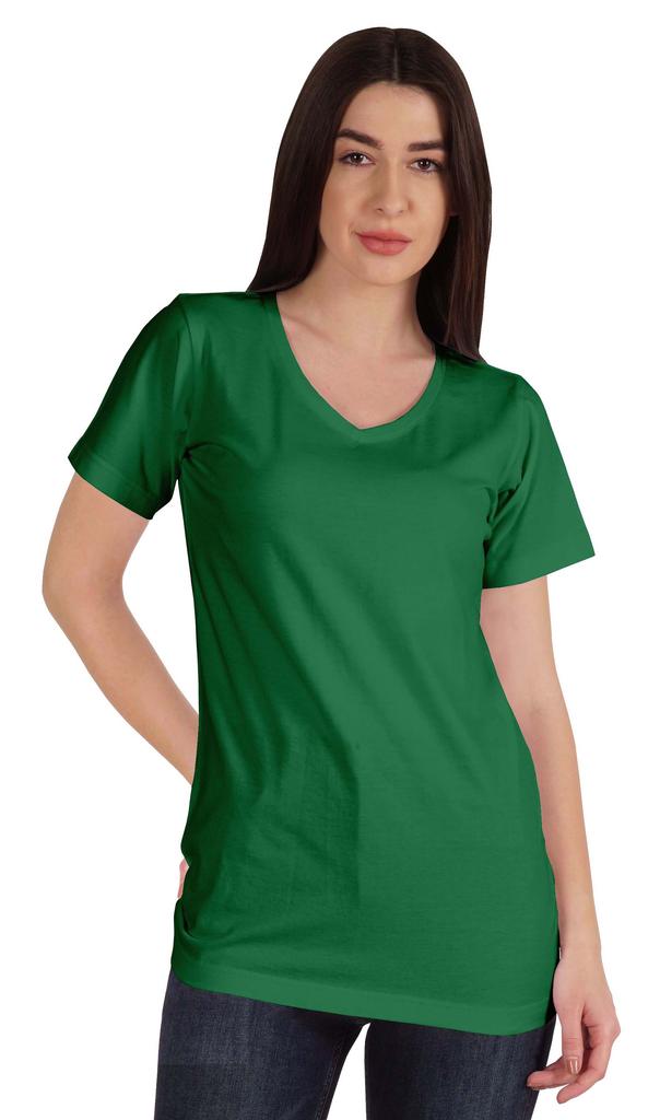 Inkmeso Basic V-neck Jersey T-shirt Short Sleeve Long Length Tee Workout Top For