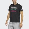 Adidas Футболка с коротким рукавом и многолинейным принтом логотипа, мужская, черная HS2523