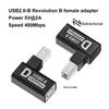 USB 2.0 Type B Printer Adapter 90 Degree USB B Printer Adapter 480Mbps Extension Adapter Male To Female for Printer Scanner HDD