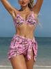 1011 new swimsuit printed triangle cup lace-up sexy bikini European and American swimsuit women