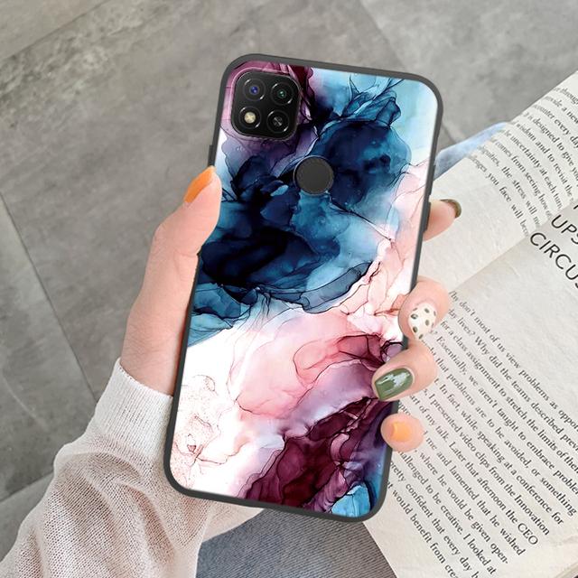 Чехол для телефона с мраморным узором для Redmi 9C 9 C NFC 10A 10 A, защитный чехол, розовый силиконовый мягкий чехол для Xiaomi Redmi 9C Coque