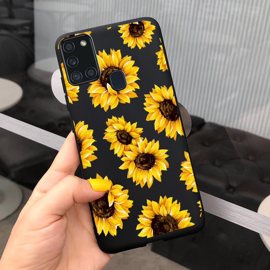 Sunflowers Daisy Shap-on Case For Samsung A21s Case Samsung Galaxy A21S A 21S A21 S A217F Cover Dustproof Silicone Bumper Coque
