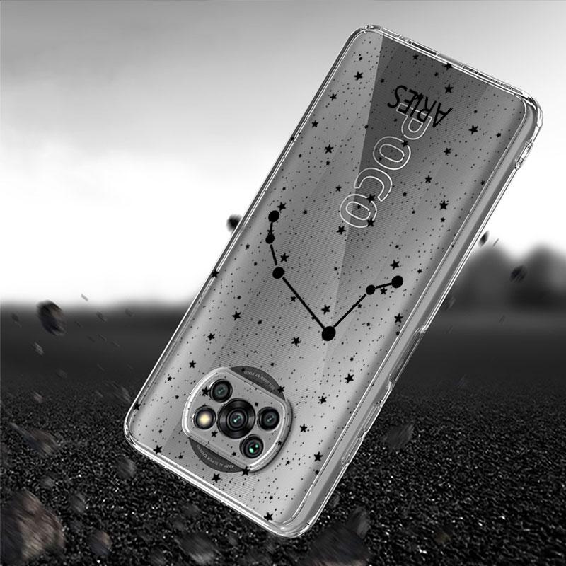 Прозрачный чехол Twelve Constellations для Xiaomi Mi Poco X3 NFC M3 Pro F3 F1 11 Lite 12 Redmi Note 10 9S 8 7 9, мягкий чехол для телефона