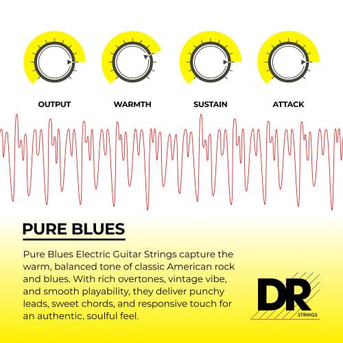 DR Pure Blues Electric Guitar Strings, Nickel, .010-.046, PHR-10