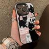 Ins ветряный ожерелье кошка подходит для Apple 15PRO чехол для мобильного телефона iPhone14 высокая ценность 13 милый 12 простой XR