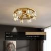 Легкий роскошный элитный потолочный светильник для гостиной, полностью медный кристалл с прожекторами, лампы для спальни, кабинета