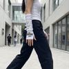 Embroidered Design Half Finger Arm Warmers Polyester Sun Protection Gloves  Dance