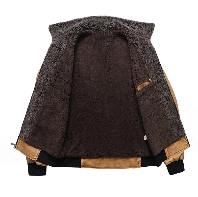 Зимние кожаные куртки мужские флисовые теплые куртки из ПУ кожи модные с отложным воротником мужские приталенные кожаные куртки мужская одежда