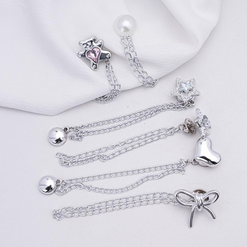 Silver Alloy Magnetic Button Clips Fixing Hem Non-hole Waist Buckle Shorten Trouser Clip
