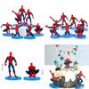 Marvel Spiderman 7pcs Mini Figures Pvc Miniatures Desktop Cake Decoation Topper
