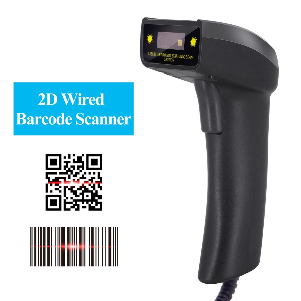 2D Wireless BT+2.4G Barcode Scanner Handheld USB Wired 1D Bar Code Reader Manual Trigger 640*480