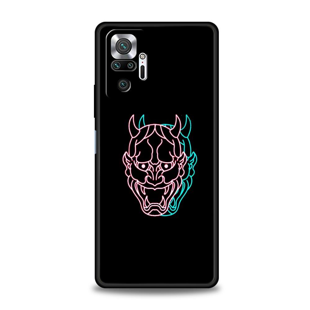 Силиконовый чехол для телефона Xiaomi Redmi Note 12 10 11 9 8 Pro Plus 9S 7 8T 9T 9A 8A 9C K40 игровой мягкий чехол самурайская маска онини неоновая