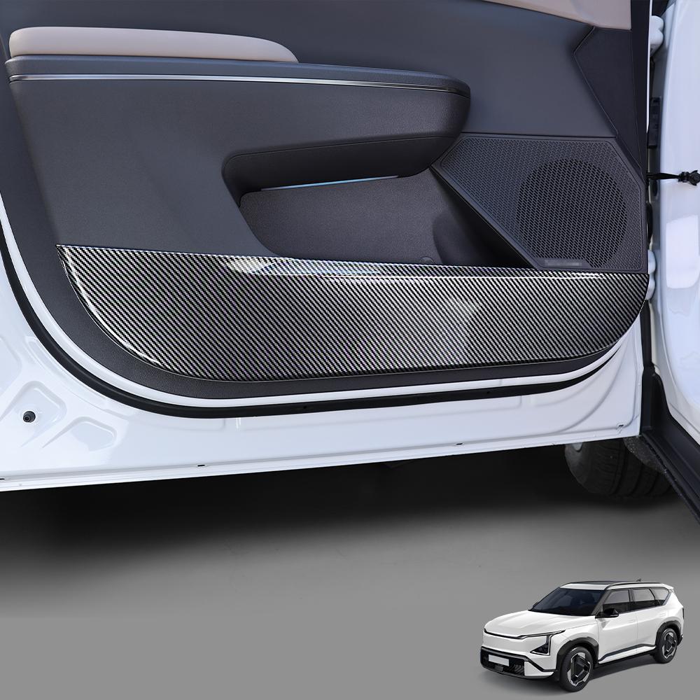 For Kia EV5 2026 2026 Carbon Fiber 4PCS Door Anti Kick Panel Cover Trim Interior Mouldings Decoration Accessories