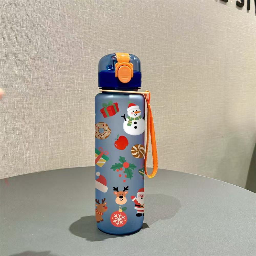 3D Print 700ml Christmas Water Bottle with Cute Santa Reindeer Design Santa Claus Cartoon Cute High Appearance Plastic Water Cup