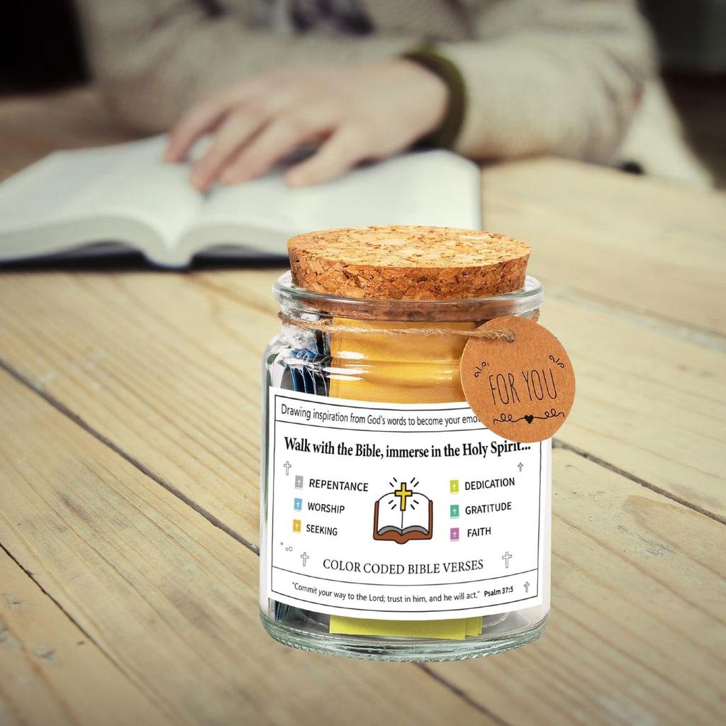Bible Verses Religious Box For Prayer Glass Container Jar With Scripture Cards Christian Decors Birthday Holiday Gift