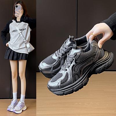 Новые папины кроссовки женские весенние студенческие спортивные кроссовки для бега повседневная обувь на высокой толстой подошве