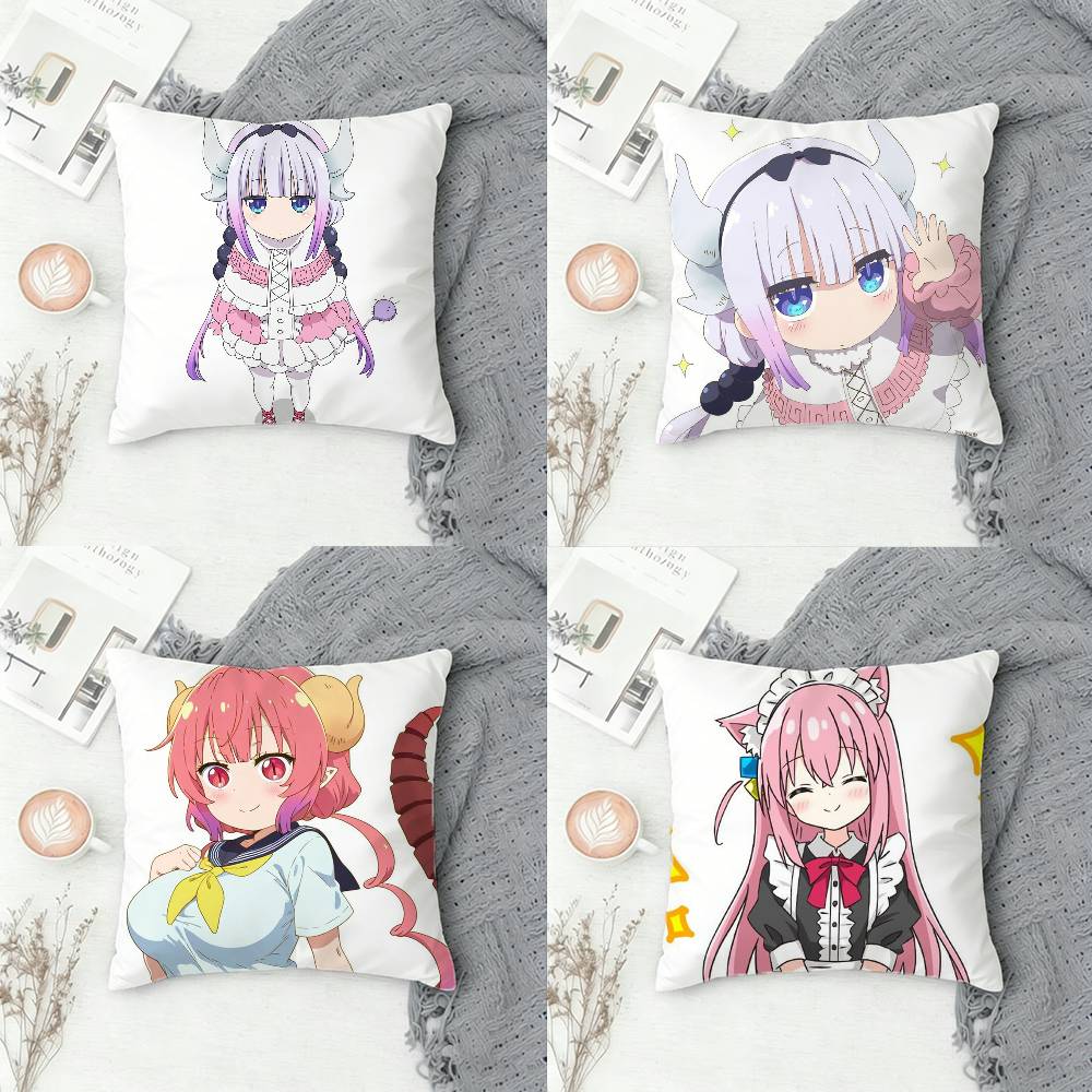 MMiss Kobayashis Dragon Maid Doublesided Printed Square Decorative Cushion Cover for Sofa Living Room Home Decor
