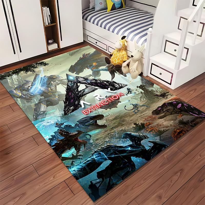 ARK Extinction Sci-fi Dinosaur Battle Design Non-slip rug suitable for living room and bedroom sofas