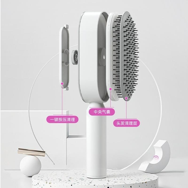 One-key Press Type Airbag Massage Comb Wet & Dry Detangler Hair Brush Durable for Women's Long Hair for Household Hair Care Gift