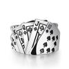 1PC Flush Playing Card Ring Men and Women Personality Domineer Retro Old Diamond Square Opening Ring