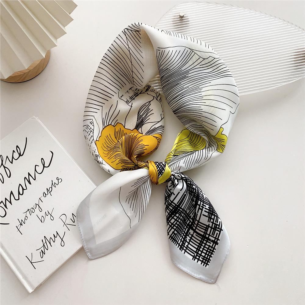 Fashion Decoration Scarf Hairband Tie Hair 70 Small Square Scarf Silk Scarf Women'S Spring And Autumn Versatile Small Scarf Professional Scarf