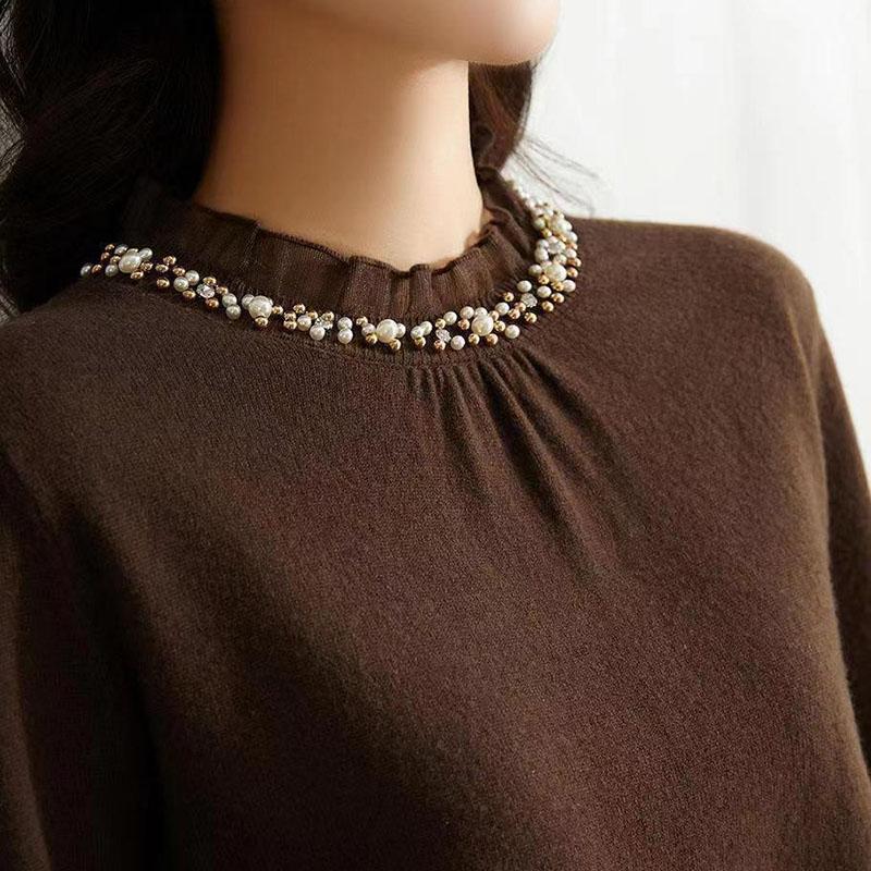 Sweater for Women Autumn Winter Lightweight Warm Knitted Stretchy Long Sleeve Tops