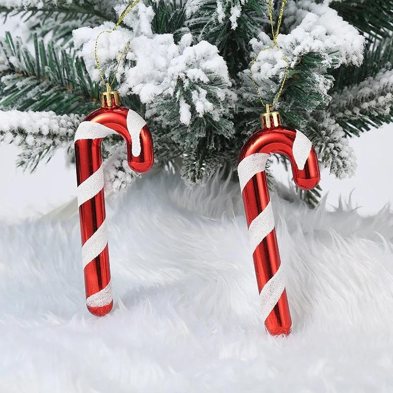 2 шт./набор Подвесное украшение на елку Красно-белая конфета-трость Подвеска Navidad Дом Рождественские подарки Новый год Рождественский декор 2026