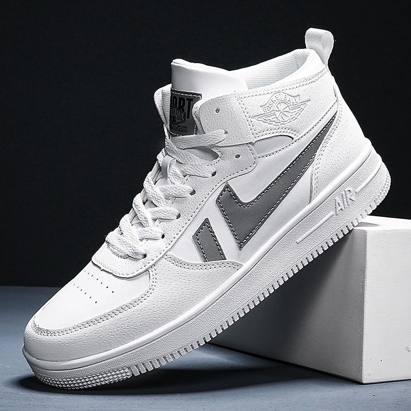 Guochao Men's Shoes 2024 Spring Casual Sports Shoes Air Force Board Shoes Fashion No. 1 Versatile Basketball High-top Shoes