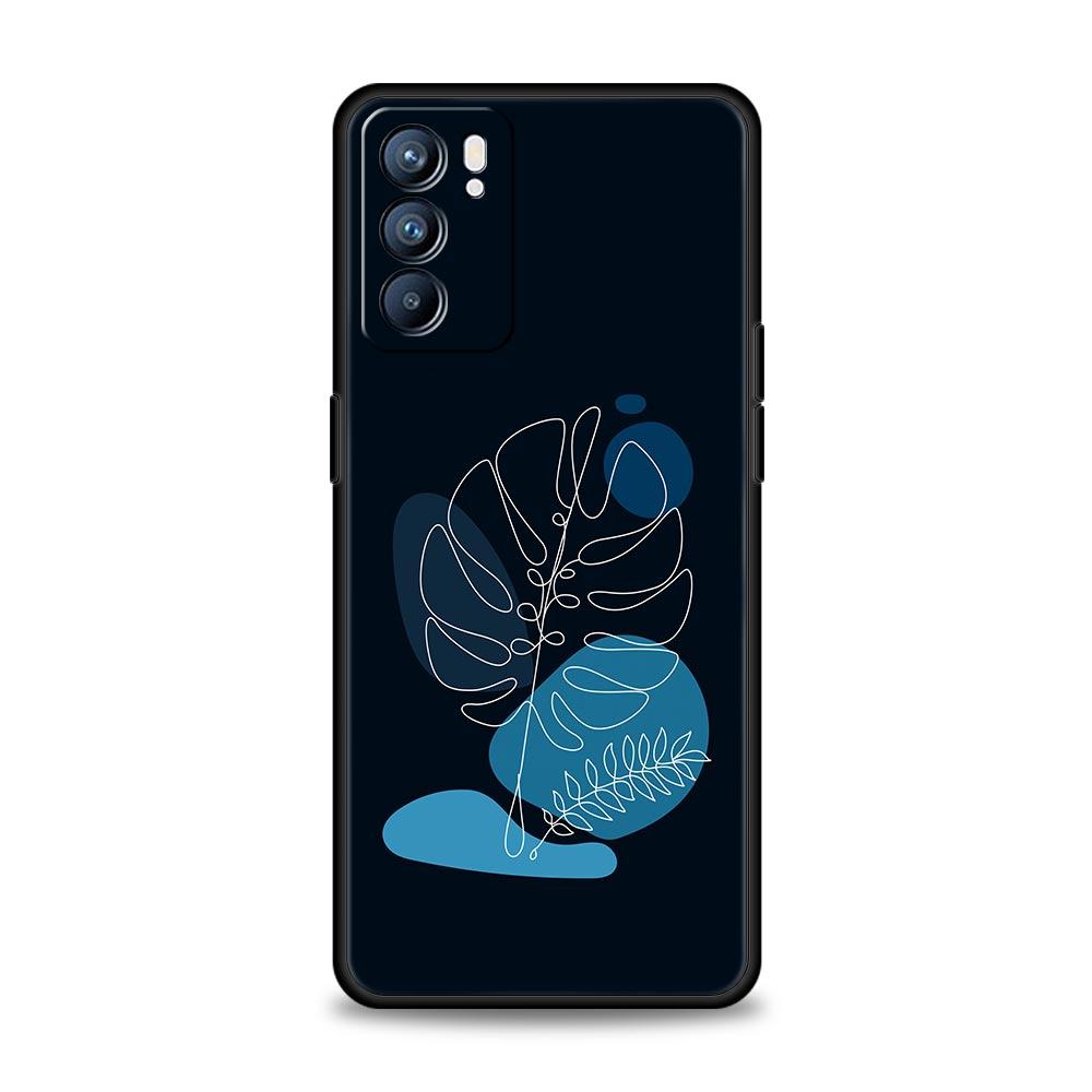 Case For Oppo Find X6 Pro X5 A54 A53 A52 A9 A15 A95 A17 A74 A57 A31 Reno8 Reno7 Reno6 Pro 5G Cover Simplicity Line Art Sun Moon