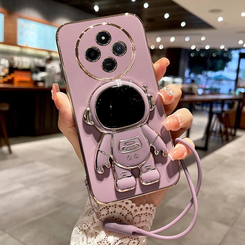 Чехол с покрытием Astronaut для Xiaomi Redmi A4 14C 4G 14R 13C 13R 12C, роскошный гальванический чехол из ТПУ с мягкой задней крышкой, противоударный бампер для POCO C75