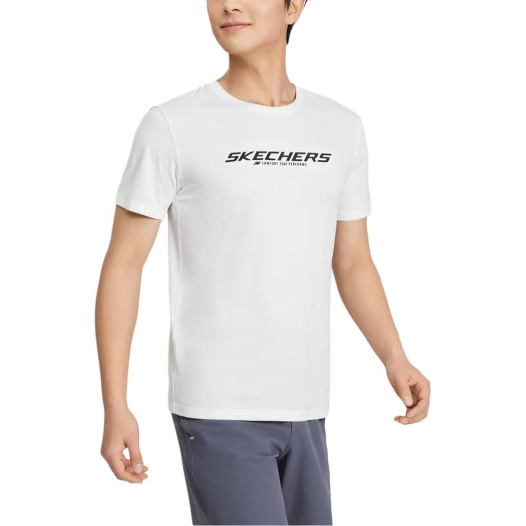 Skechers Godri Мягкая Удобная Простая Футболка с Коротким Рукавом Мужские Топы P225M294-0019