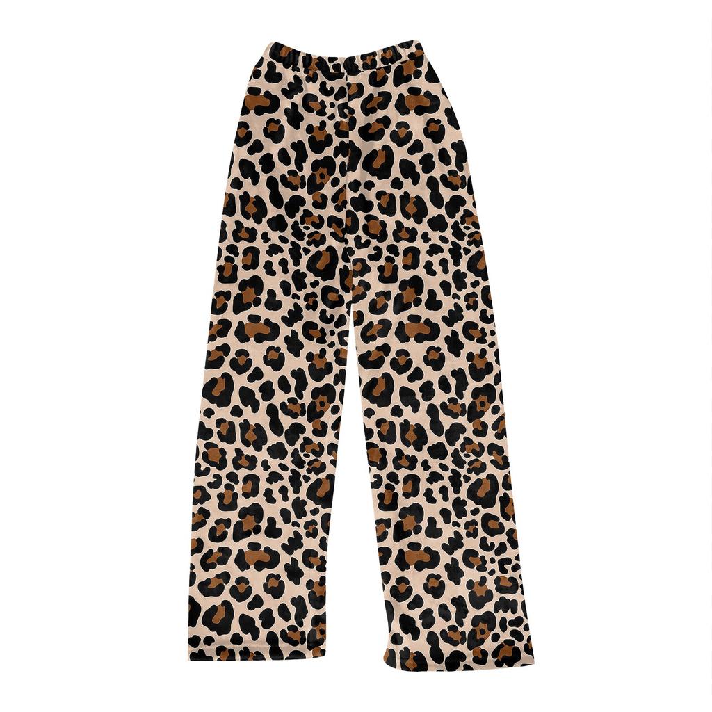 Women  Winter Plaid Pants Full Length Long Trousers Sports Pants