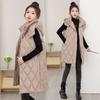 Осень и зима большой размер утолщенная хлопковая одежда средней длины до колена жилет девушки без рукавов хлопковый жилет куртка