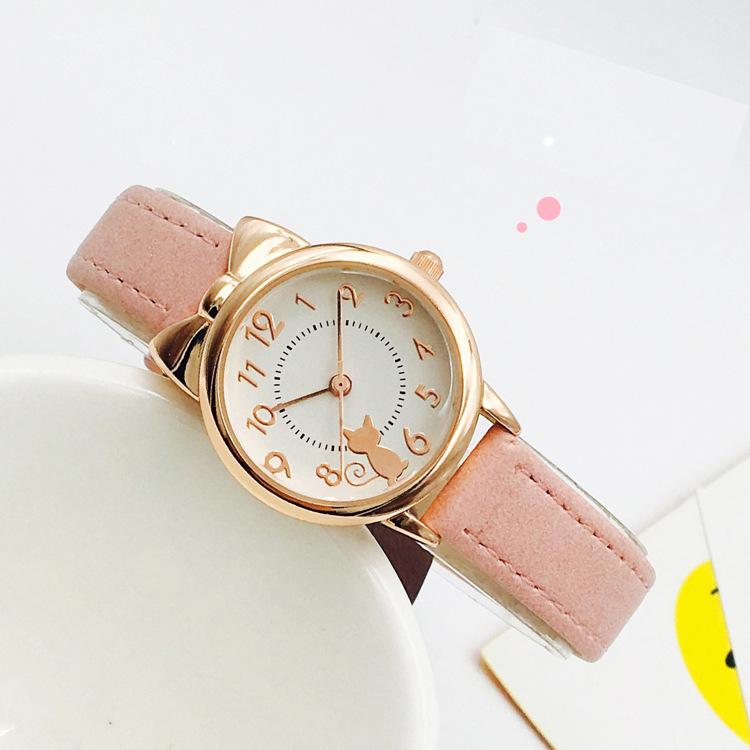Korean Style Cute Cat Children's Waterproof Quartz Watch for Girls
