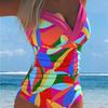 1011 new European and American printed one-piece swimsuit women's beach hot spring sexy swimsuit