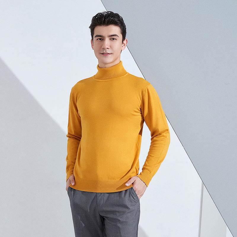 Мужской свитер крупной вязки с высоким воротником, свободный, утолщенный, повседневный, короткий, с застежкой, с длинными рукавами, базовый, верхний свитер