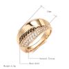 Kinel Luxury Black White Zircon Ring Rose Gold Color Daily Jewelry