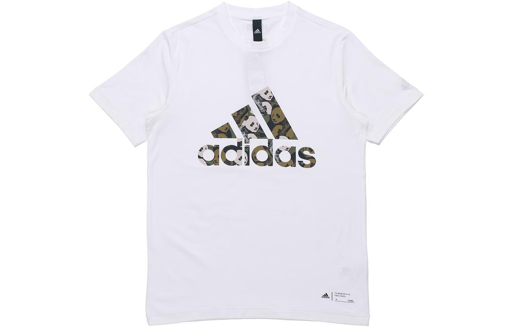 Adidas T Shirts Unisex White Crew Neck Moderate Straight Fit