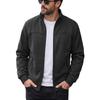 Men's Heavyweight Zip-Up Jacket, Stand Collar Thermal Jacket, Regular Fit Wear-Resistant Winter Outerwear