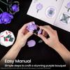 Purple rose building block toy, preserved bouquet, home decor, adult and women's gift building block toy