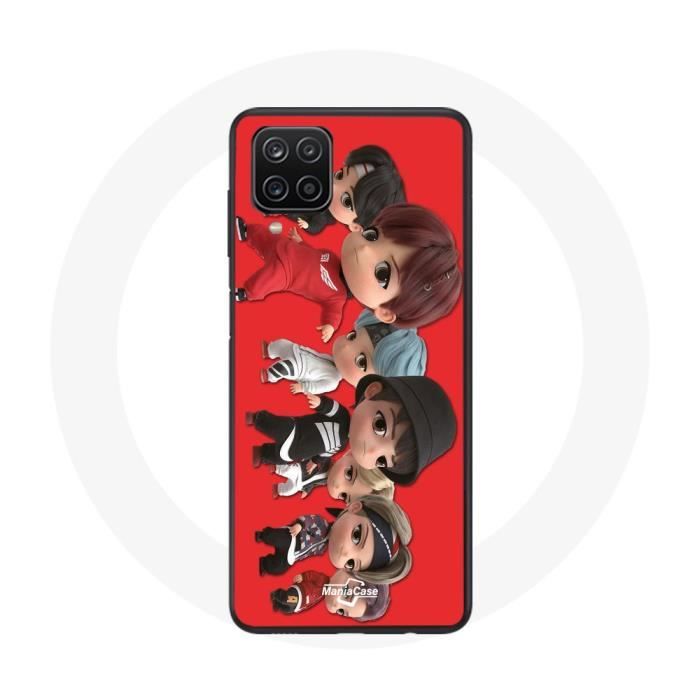 Coque pour Samsung Galaxy A12 BTS TinyTAN Animation Affiche RM Jin Suga J-Hope Jimin V Et Jungkook M